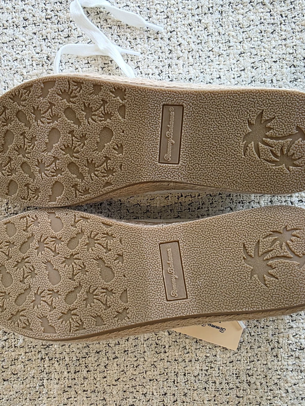Tommy Bahama White Canvas Espadrille Platform Sneakers Size 8.5